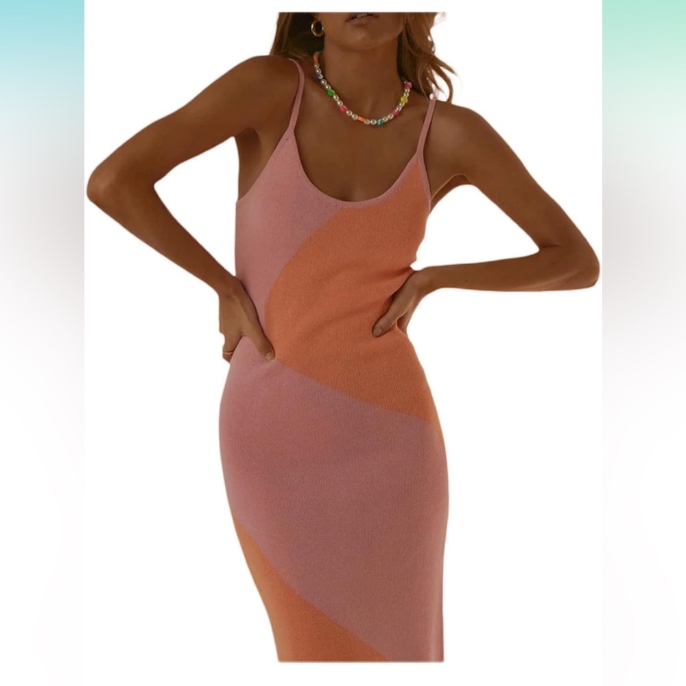Pink and Orange maxi dress